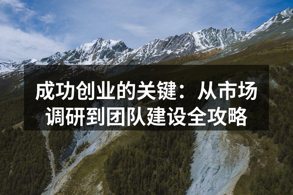 成功创业的关键：从市场调研到团队建设全攻略